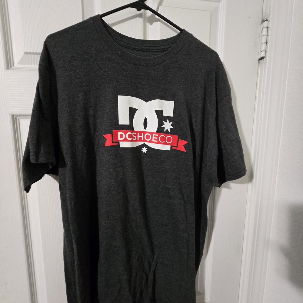 DC Gray and Red Short Sleeve Tees Casual Style